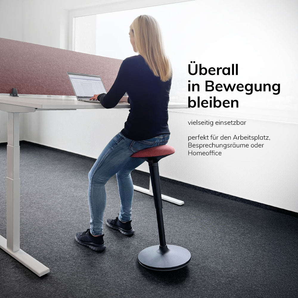Lento sella flex Bürohocker | Sitz-Stehhilfe| Sitzhocker mit Schwingeffekt | Bürohocker