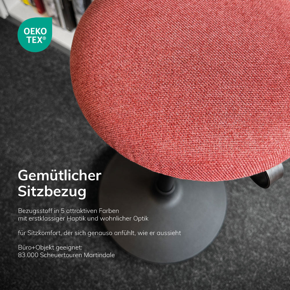 Lento sella flex Bürohocker | Sitz-Stehhilfe| Sitzhocker mit Schwingeffekt | Bürohocker