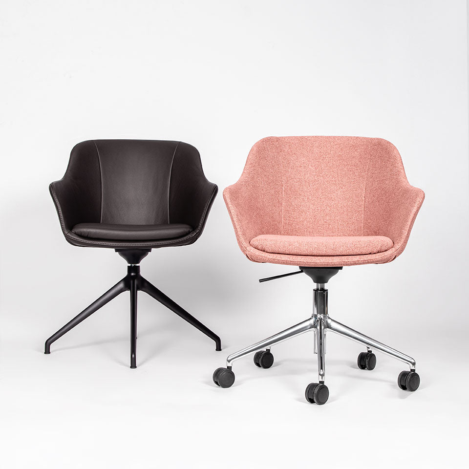 lento Smart Cosy D high | Gestell schwarz | Konferenzstuhl | Besucherstuhl | Wippfunktion & Rollen