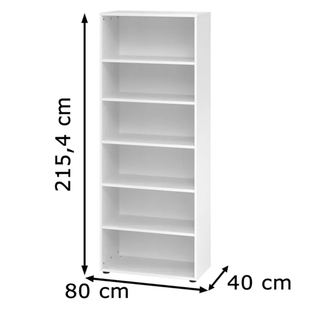 Hammerbacher Aktenregal Serie 9, Holz, 6 Ordnerhöhen, 80 x 215 x 40cm (B/H/T)