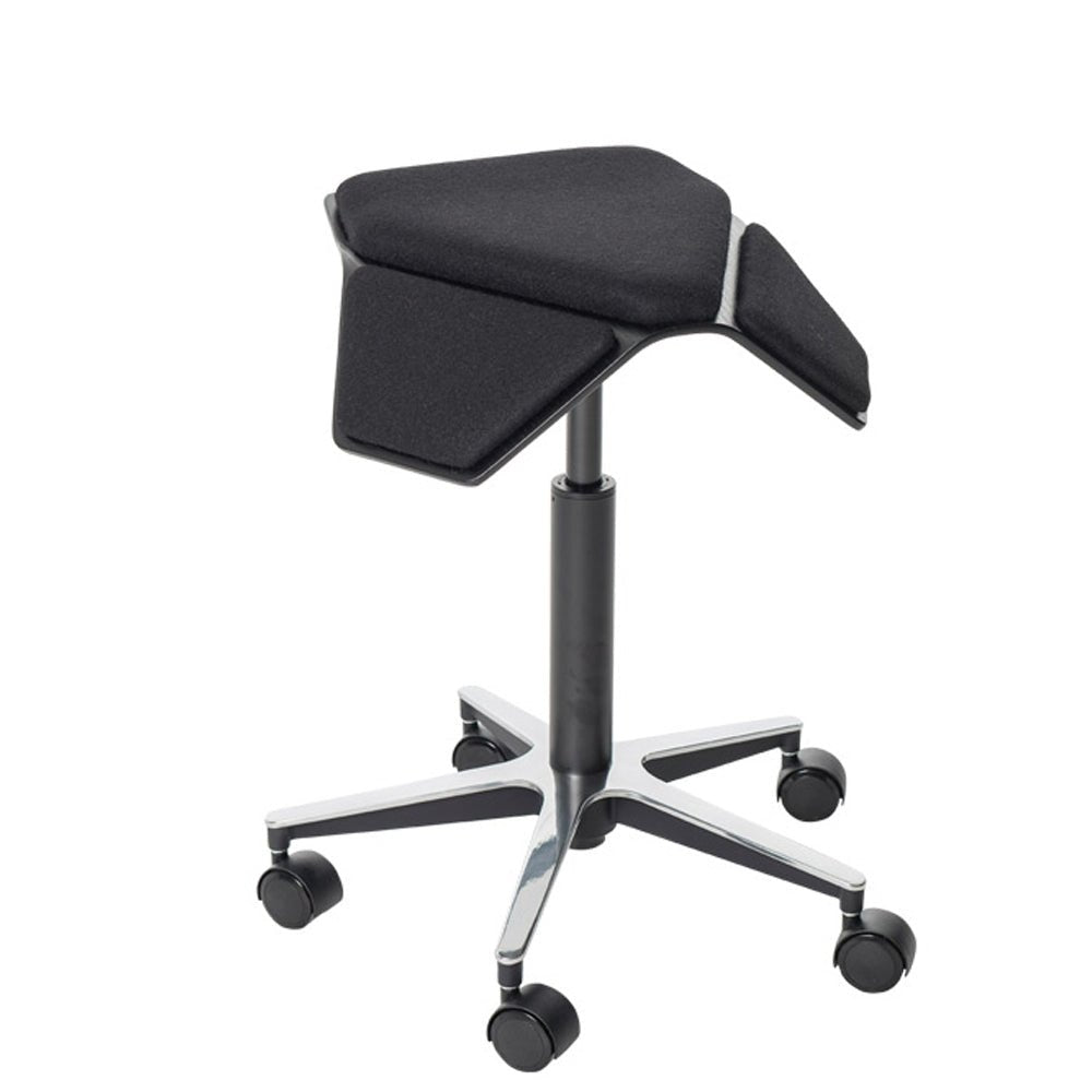 myKolme ILOA+ Black | Hocker Rollhocker | Sattelhocker | Gestell Schwarz | Made in Finnland - Büromöbel Plus