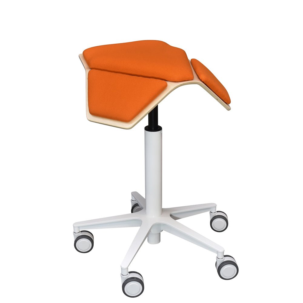 myKolme ILOA+ Snow | Hocker Rollhocker | Sattelhocker | Gestell Weiß | Made in Finnland - Büromöbel Plus