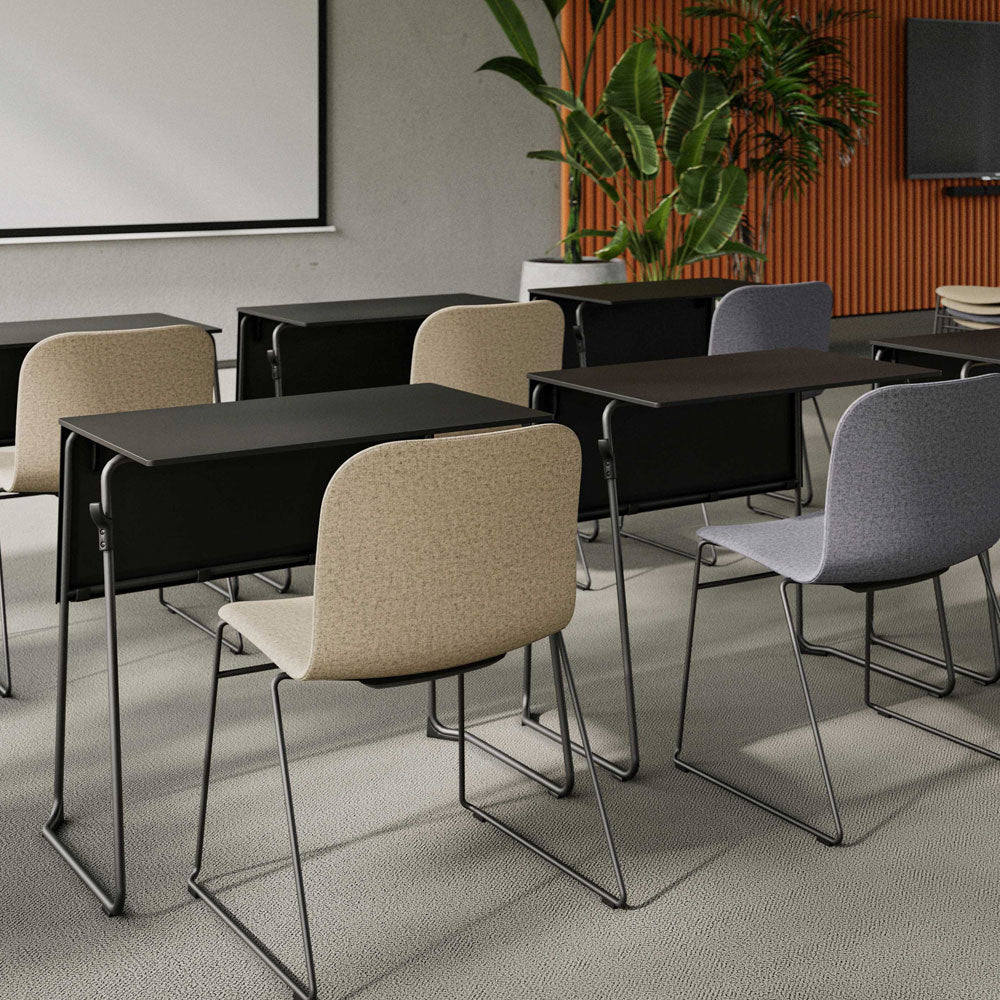 YOS Schulungstisch | Seminartisch | Stapelbar mit Sichtschutzblende | auf Rechnung kaufen