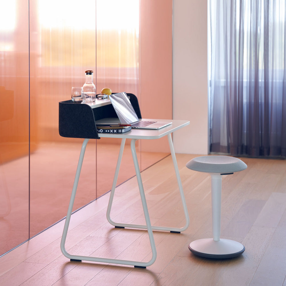 sedus se:fit Stehhocker | Hocker | Steh-Sitzhocker | Weiß - Grau - Grün - blau