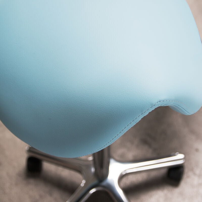 Stehhilfe - Ergonomischer Pendelhocker Lento Sella / Sattelsitz / Stehhocker für einen gesunden Rücken - Kunstleder Antibakteriell - Büromöbel Plus