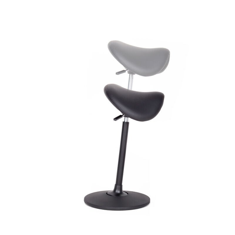 Stehhilfe - Ergonomischer Pendelhocker Lento Sella / Sattelsitz / Stehhocker für einen gesunden Rücken - Kunstleder Antibakteriell - Büromöbel Plus