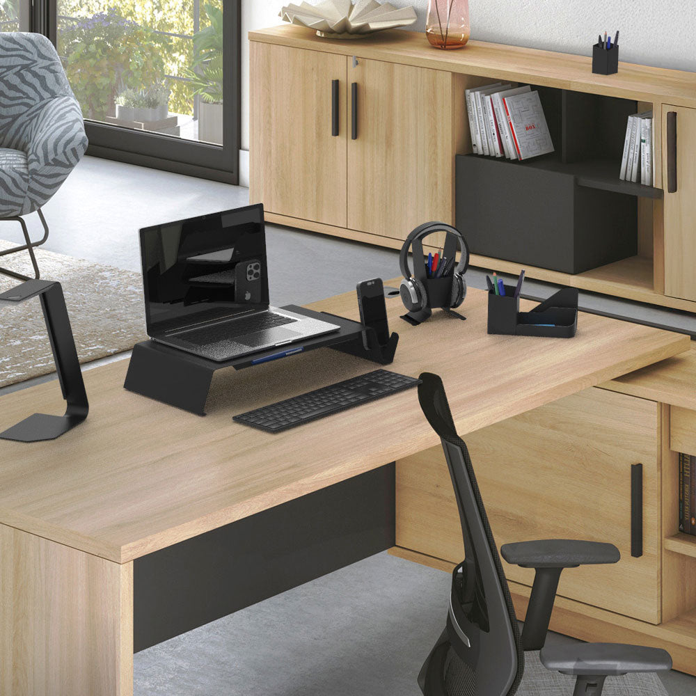 Ergonomische Monitorerhöhung Staand aus Metall – Stilvoller Monitorständer für gesunden Arbeitsplatz | Kauf auf Rechnung