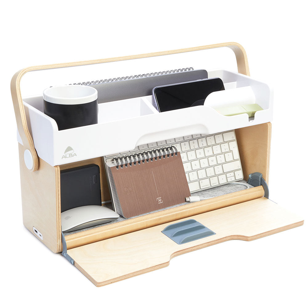 Mobile Workstation YOS | Tragbarer Schreibtisch Organizer für Desksharing & Flex Office