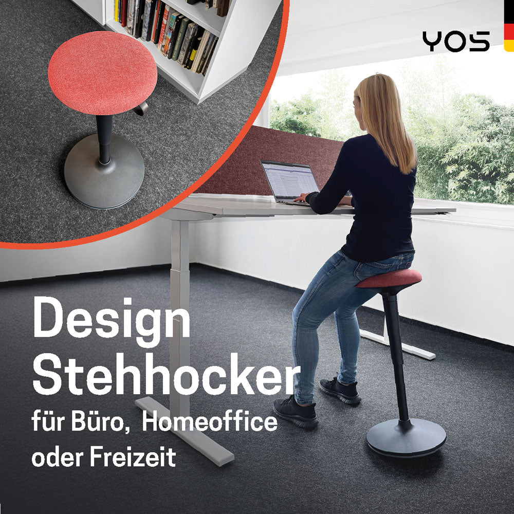 YOS S1 ergonomischer Bürohocker | Stehhocker | Perfektion aus Deutschland | auf Rechnung kaufen
