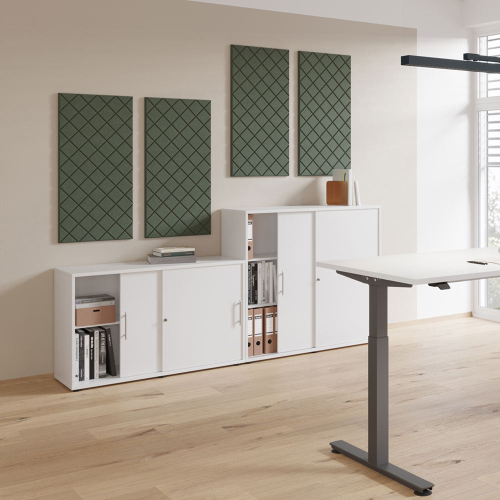 YOS A3 Akustik-Wandpaneel | 2er-Set | Filz Optik | schwer entflammbar | 4 Farben | Schallschutz | auf Rechnung