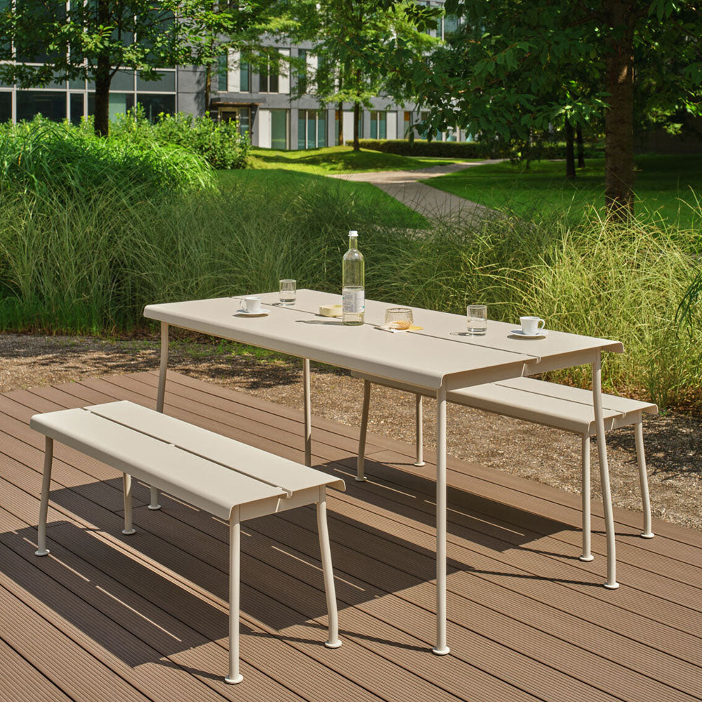 mdd Flaner Outdoor Bank | Sitzbank 120 cm | Wetterfest Metall | Design Outdoor Stühle