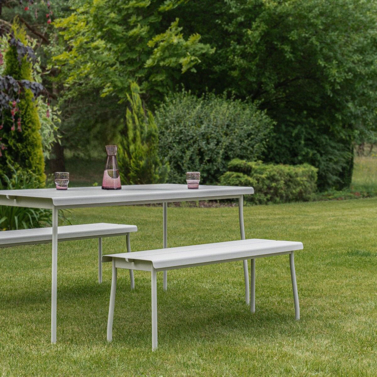 mdd Flaner Outdoor Bank | Sitzbank 120 cm | Wetterfest Metall | Design Outdoor Stühle
