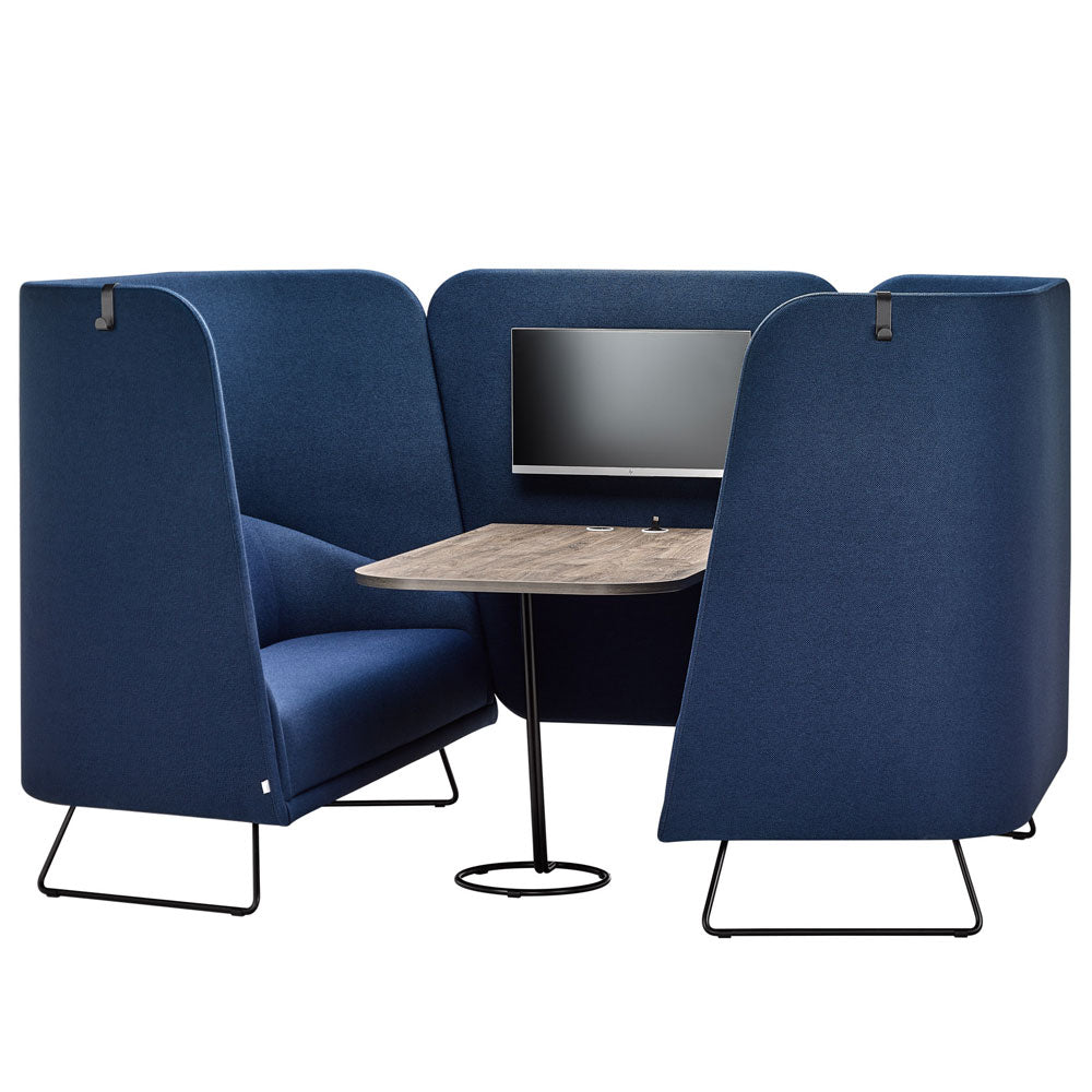 YOS S8 Akustikloge - Loungesofa mit Tisch – Kommunikationszone - Design Sitznische mit Schallschutz