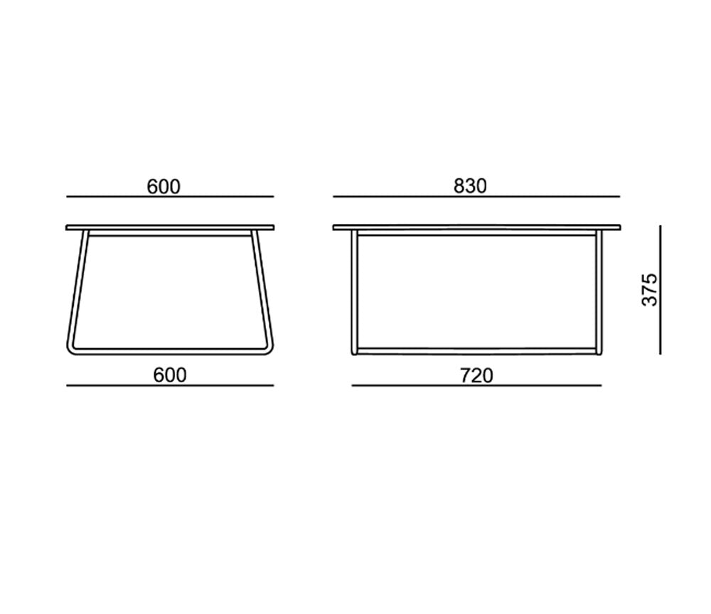 YOS T1 Beistelltisch 60 x 83 cm | Couchtisch | Loungetisch | auf Rechnung kaufen