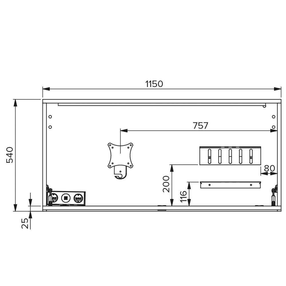 Reiss Wandschreibtisch klappbar | Platz für 2 Monitore | Schreibtisch - 120cm breit - viel Platz