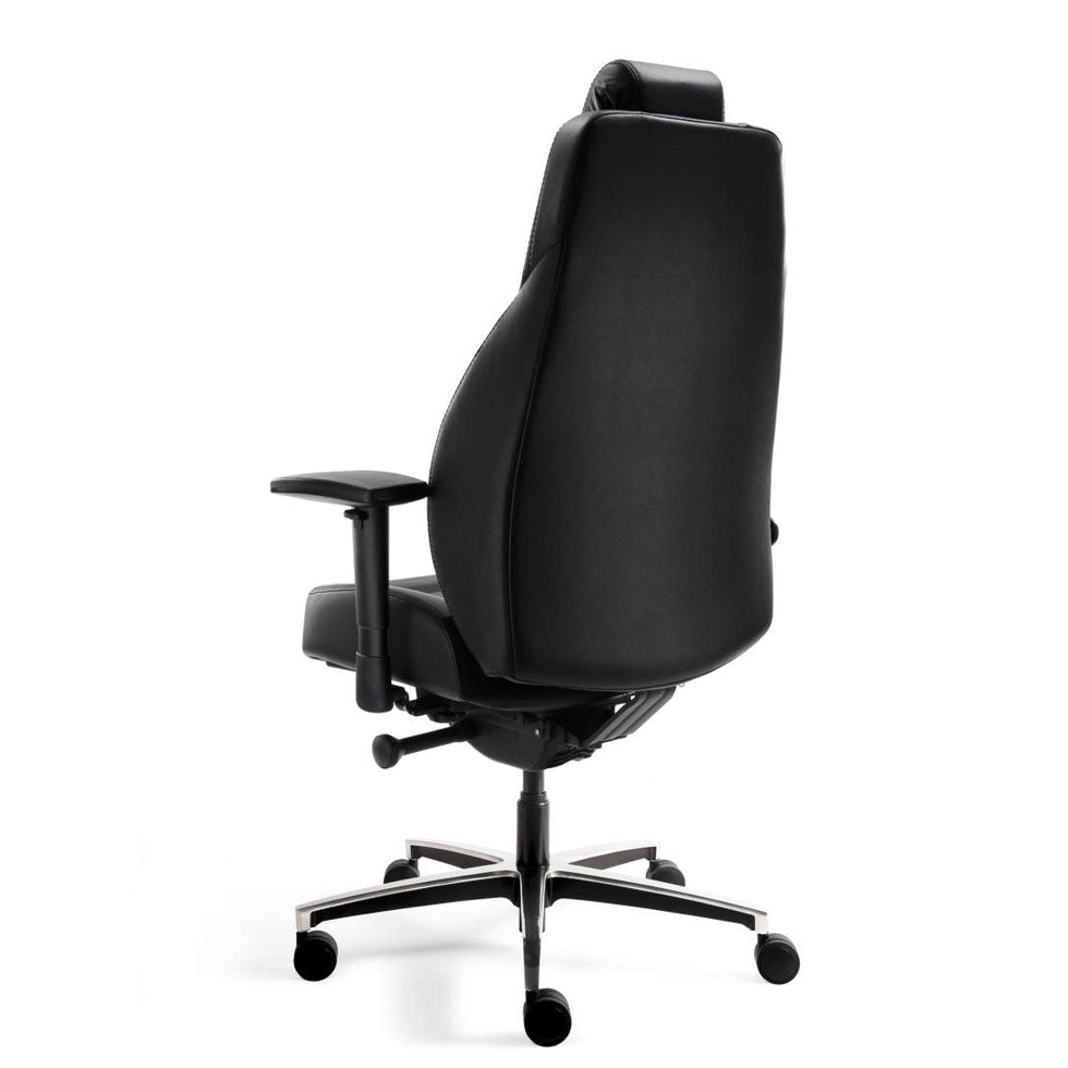 24 - Stunden Stuhl Ergosit - Ergonomischer Bürostuhl Leder Schwarz - bis 200 KG - Auf Rechnung kaufen - Büromöbel Plus