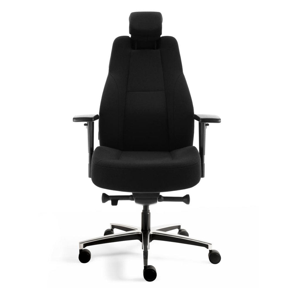 24 - Stunden Stuhl Ergosit - Ergonomischer Bürostuhl Stoff Mirage Schwarz - bis 200 KG - Auf Rechnung kaufen - Büromöbel Plus