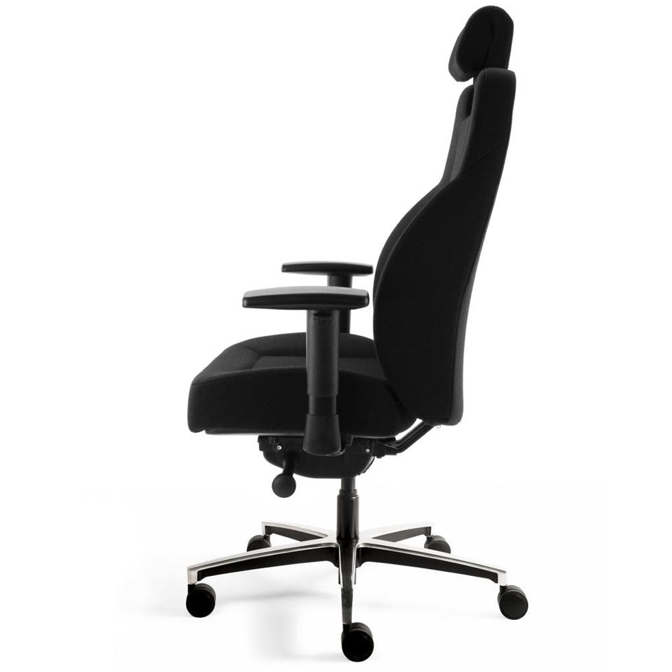 24 - Stunden Stuhl Ergosit - Ergonomischer Bürostuhl Stoff Mirage Schwarz - bis 200 KG - Auf Rechnung kaufen - Büromöbel Plus