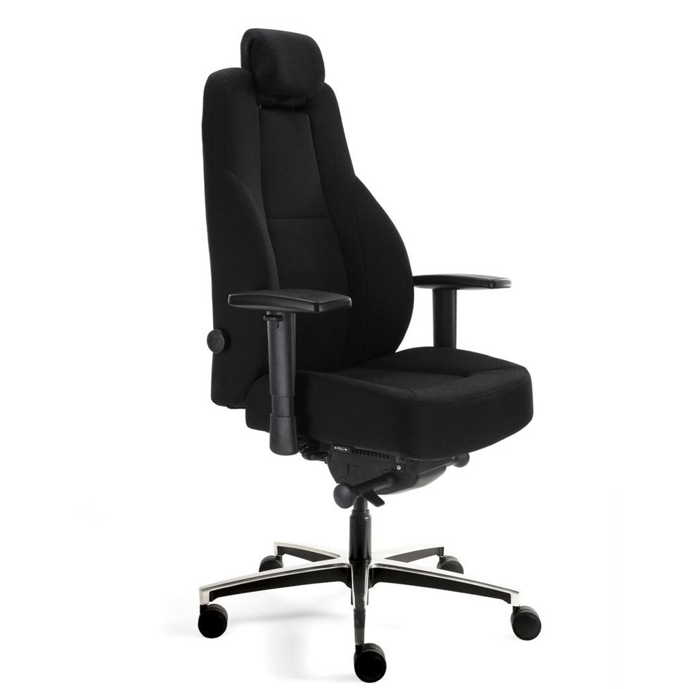 24 - Stunden Stuhl Ergosit - Ergonomischer Bürostuhl Stoff Mirage Schwarz - bis 200 KG - Auf Rechnung kaufen - Büromöbel Plus