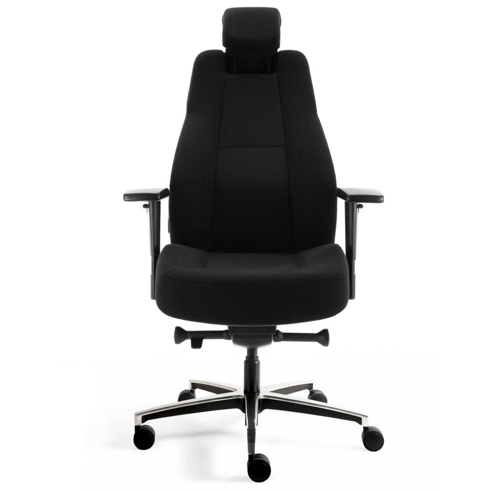 24 - Stunden Stuhl Ergosit - Ergonomischer Bürostuhl Stoff Mirage Schwarz - bis 200 KG - Auf Rechnung kaufen - Büromöbel Plus