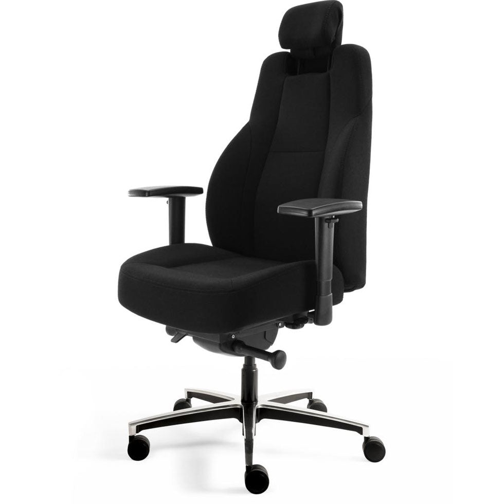 24 - Stunden Stuhl Ergosit - Ergonomischer Bürostuhl Stoff Mirage Schwarz - bis 200 KG - Auf Rechnung kaufen - Büromöbel Plus