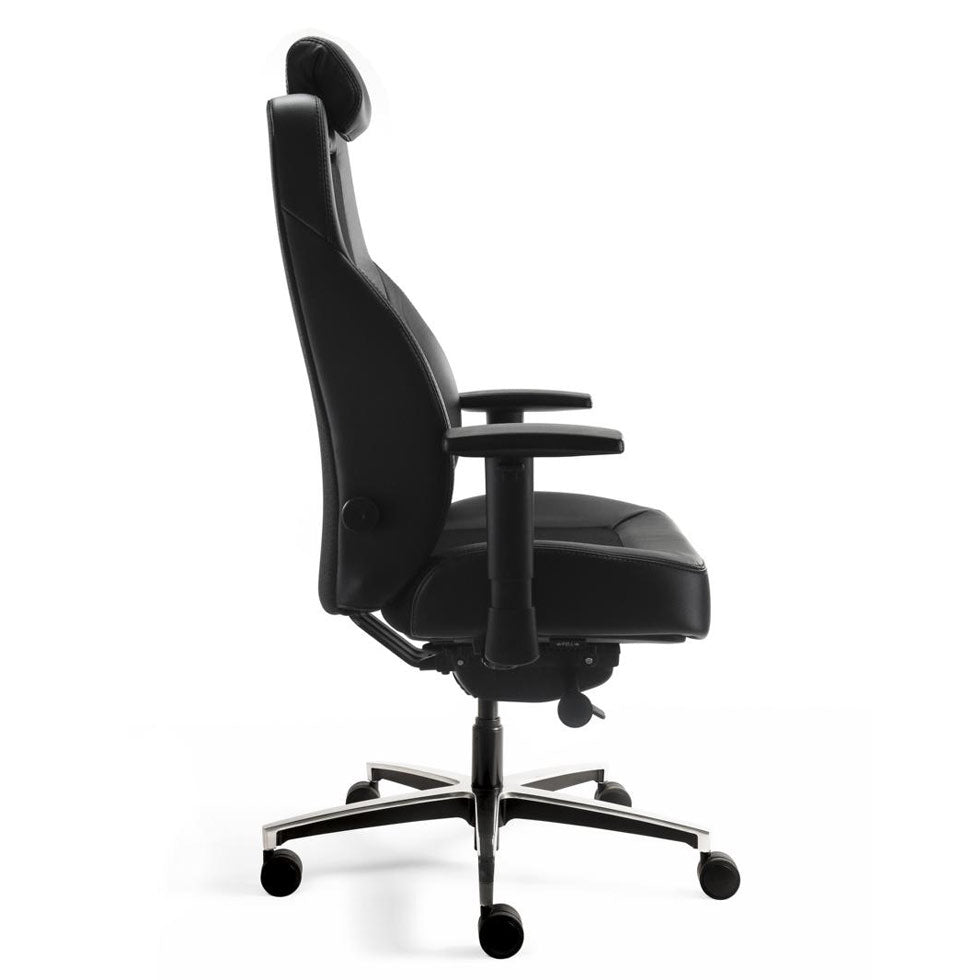 24 - Stunden Stuhl Ergosit - Ergonomischer Bürostuhl Stoff/Leder Schwarz - bis 200 KG - Auf Rechnung kaufen - Büromöbel Plus