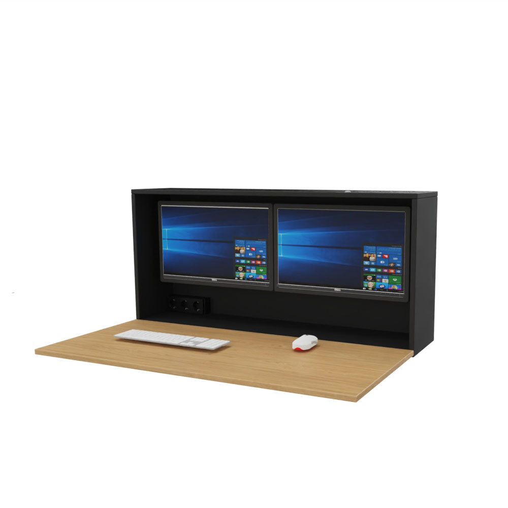 Reiss Wandschreibtisch klappbar | Platz für 2 Monitore | Schreibtisch - 115cm breit - viel Platz