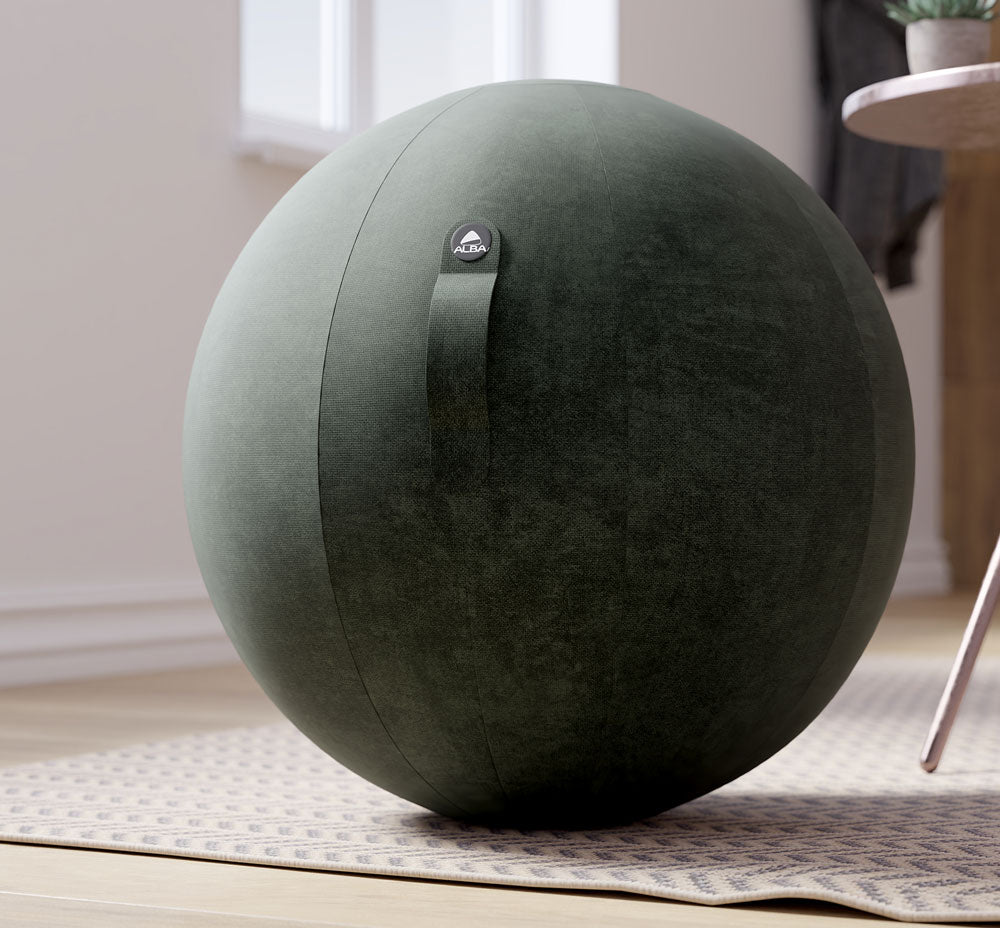 YOS Ergonomischer Sitzball Ø 65 cm | Samtstoff | Aktives Sitzen & Fitness | Sitzball
