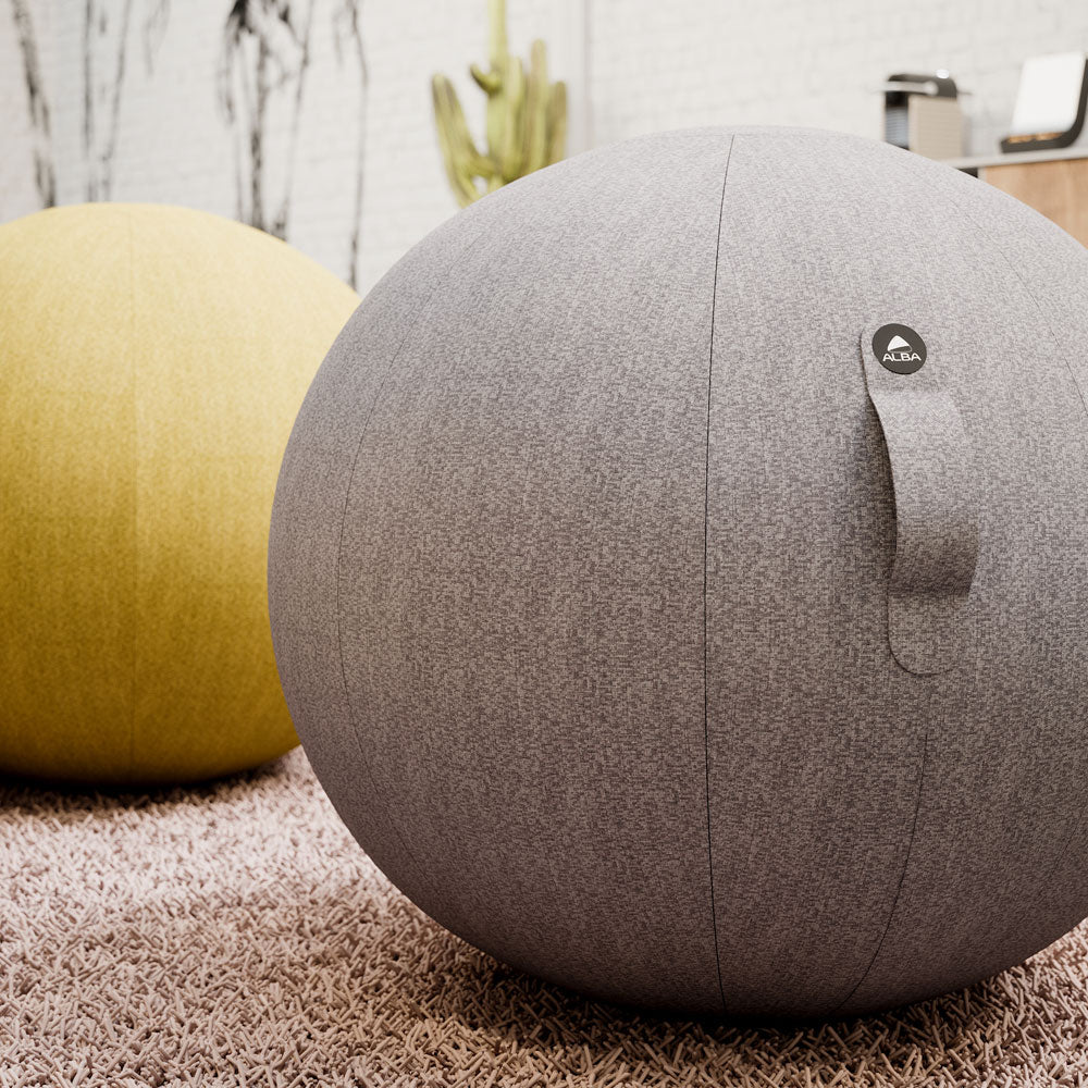 YOS Ergonomischer Sitzball Ø 65 cm | Stoffbezug | Aktives Sitzen & Fitness | Sitzball