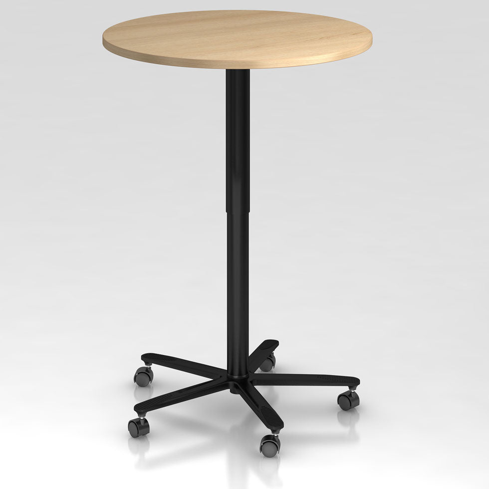 7.5-säulentisch-büromöebel plus-hubsäulentisch-tisch höhenverstellbar-Meetingtisch-Meetingpoint-made in germany-leasing-schwarz-eiche