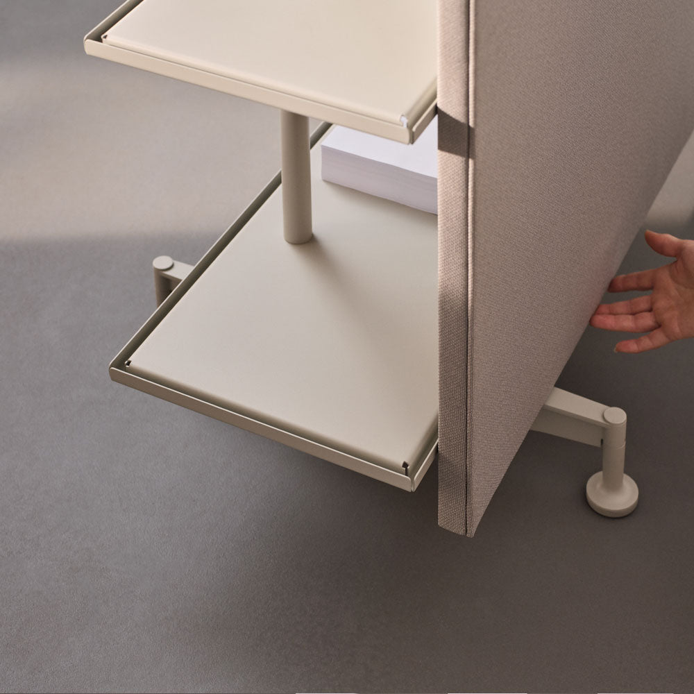 LINTEX A08. Regal Grau | Glas Whiteboard | Raumteiler mobil | Schallabsorber | Magnetisches Whiteboard |