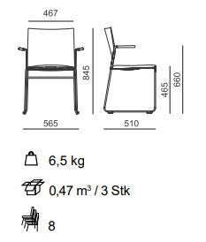 Lavender Besucherstuhl PLUS 4 - Kufenstuhl - Stuhl mit Armlehnen - voll umpolstert - Auf Rechnung kaufen Masse-vollpolster.jpg Büromöbel Plus