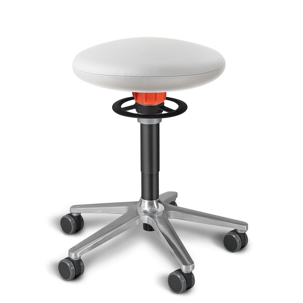 KÖHL ONGO Roll | Kunstleder | Schwarz Alu | ergonomischer Sitzhocker | Arbeitshocker