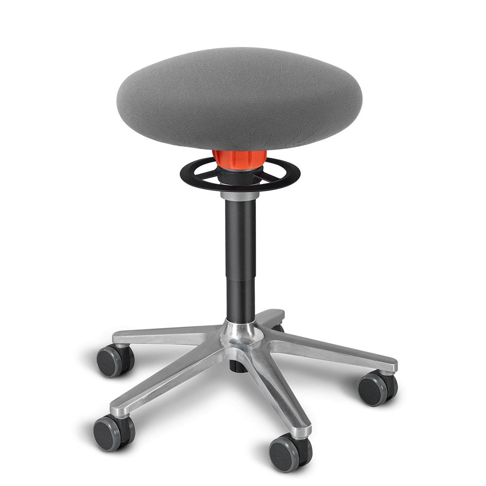 KÖHL ONGO Roll | Stoff | Schwarz Alu | ergonomischer Sitzhocker | Arbeitshocker