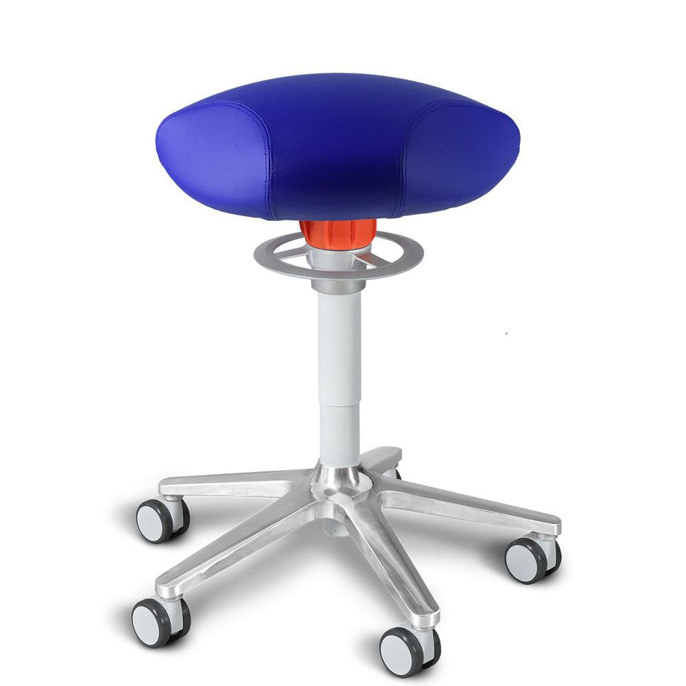 KÖHL ONGO Roll Triangel | Stoff | Schwarz Alu | ergonomischer Sitzhocker | Arbeitshocker