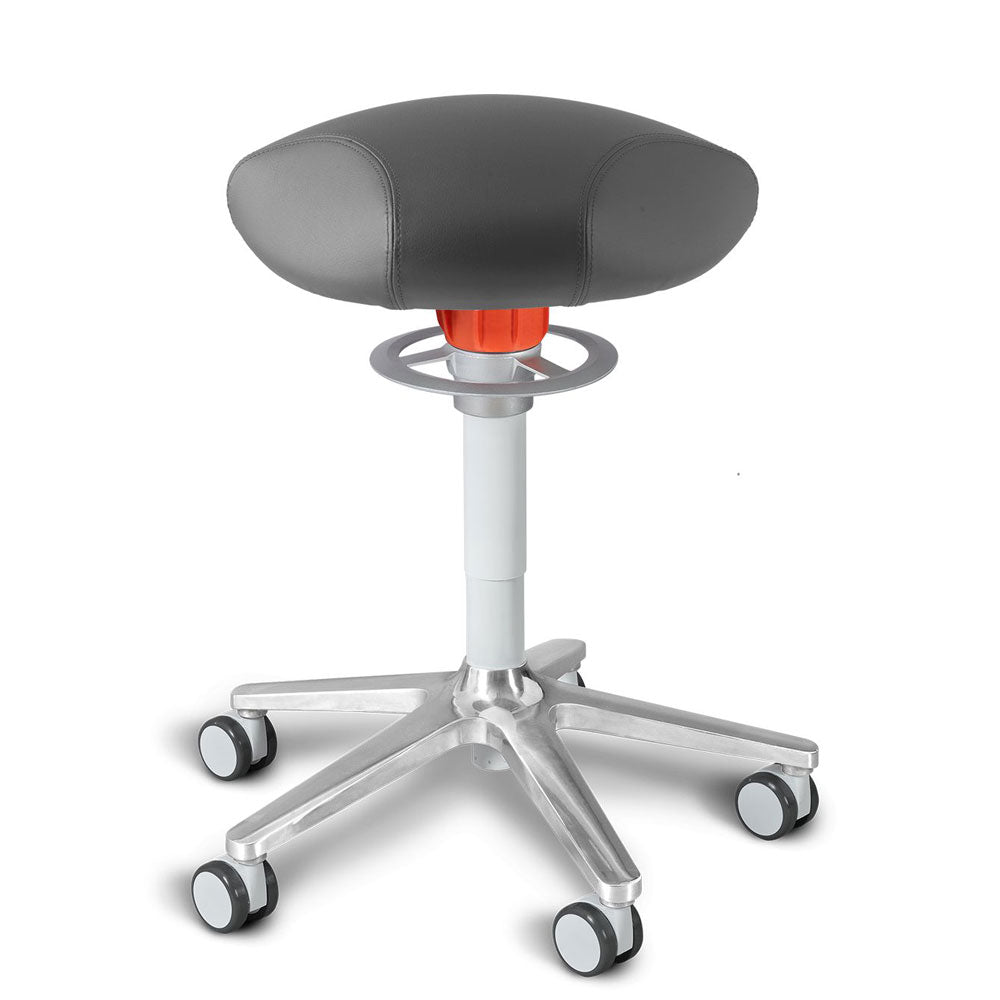 KÖHL ONGO Roll Triangel | Stoff | Schwarz Alu | ergonomischer Sitzhocker | Arbeitshocker