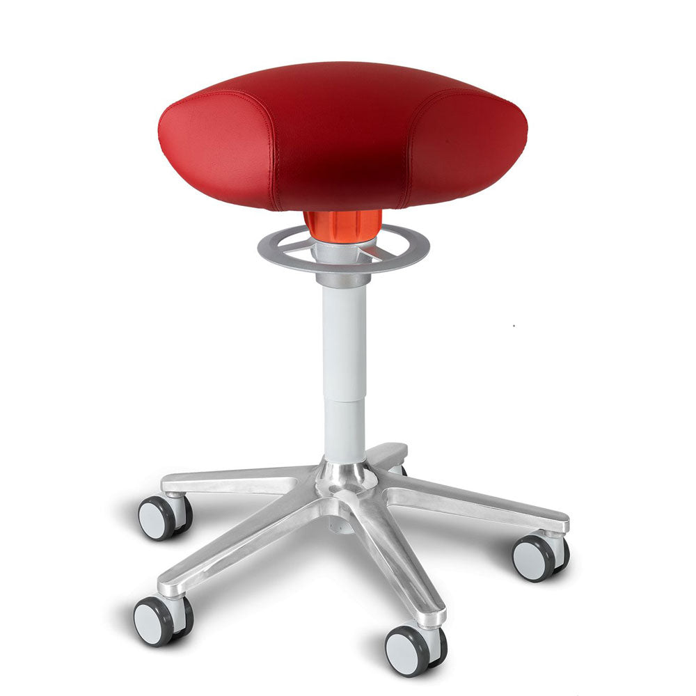 KÖHL ONGO Roll Triangel | Stoff | Schwarz Alu | ergonomischer Sitzhocker | Arbeitshocker