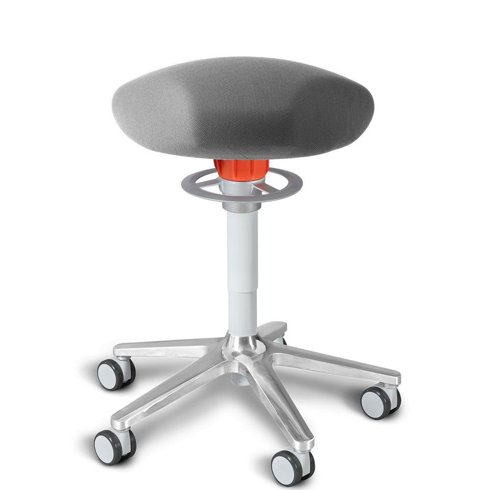 KÖHL ONGO Roll Triangel | Stoff | Schwarz Alu | ergonomischer Sitzhocker | Arbeitshocker