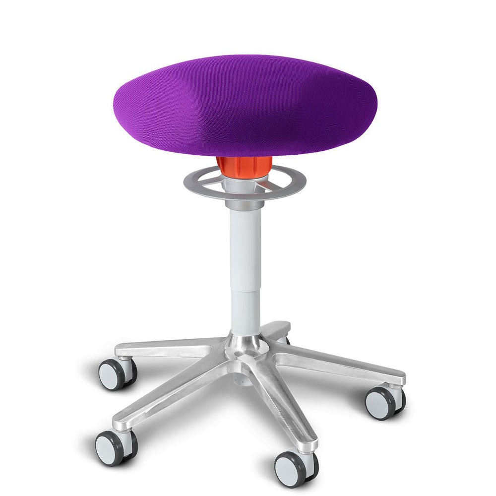 KÖHL ONGO Roll Triangel | Stoff | Schwarz Alu | ergonomischer Sitzhocker | Arbeitshocker