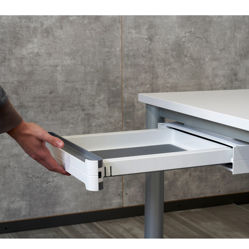 Unterbauschublade-schreibtisch-büromöbel plus-für tische mit Traverse-abschliesbar-weiß-design-günstig-modern