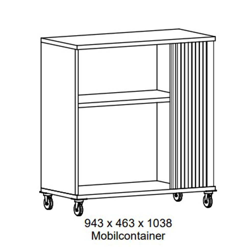 Aktenschrank Mobil Profi - Querrolladenschrank - Sideboard - MobilContainer - Büromöbel Plus