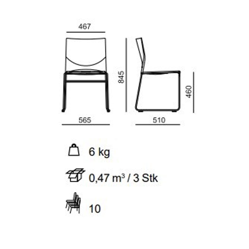 Besucherstuhl PLUS 4 - Kufenstuhl - Stuhl Reihenverbindbar ohne Polster - Beste Qualität & Design! - Auf Rechnung kaufen - Büromöbel Plus