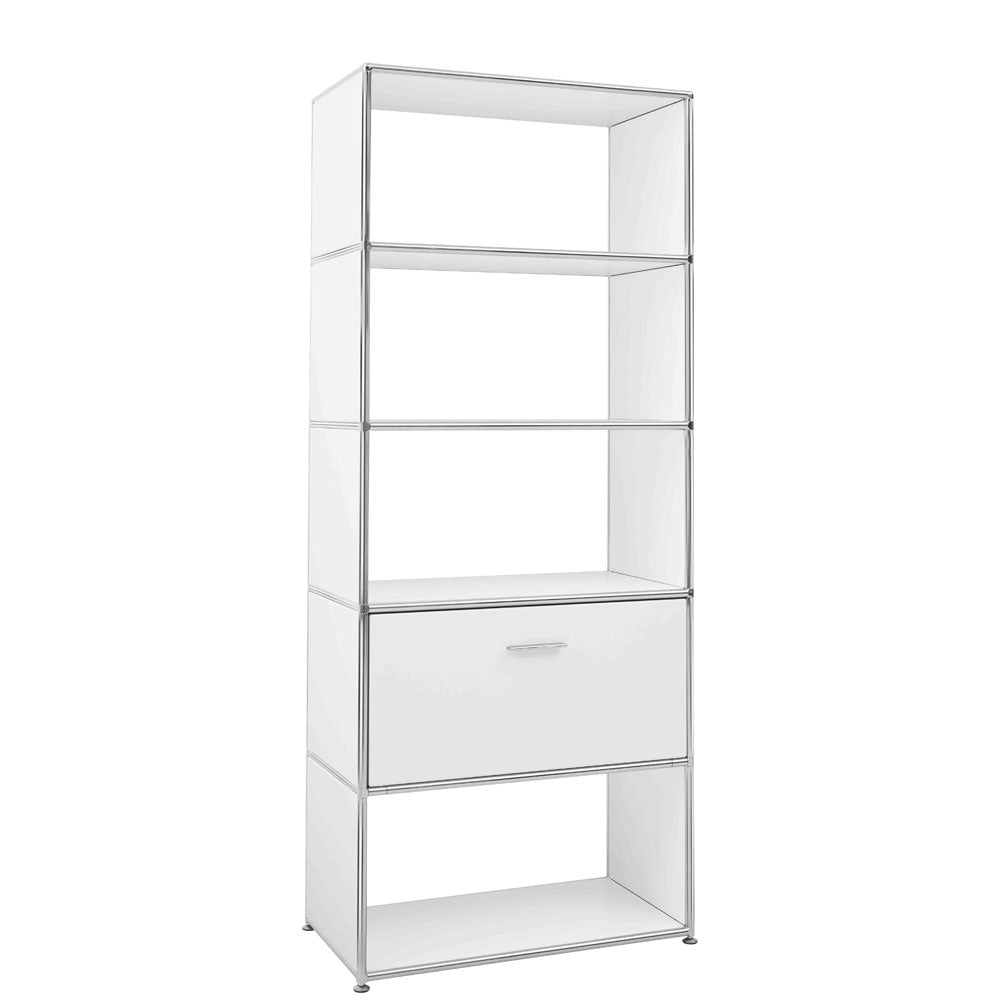 BOSSE SOLUTIONS Regal Schrank | Weiß Chrom | 1 Klappe | Jetzt auf Rechnung kaufen - Büromöbel Plus