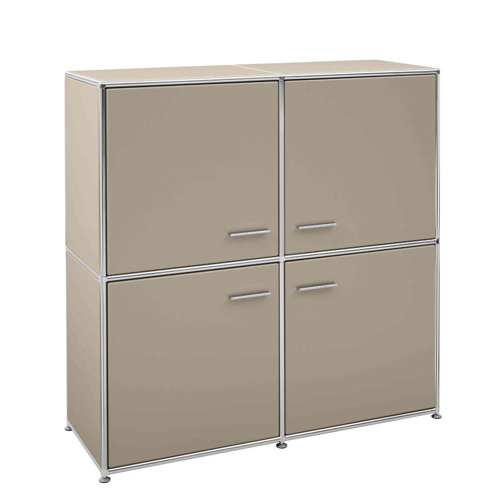 BOSSE SOLUTIONS Sideboard Highboard | Congo Chrom | 4 Türen | Jetzt auf Rechnung kaufen - Büromöbel Plus