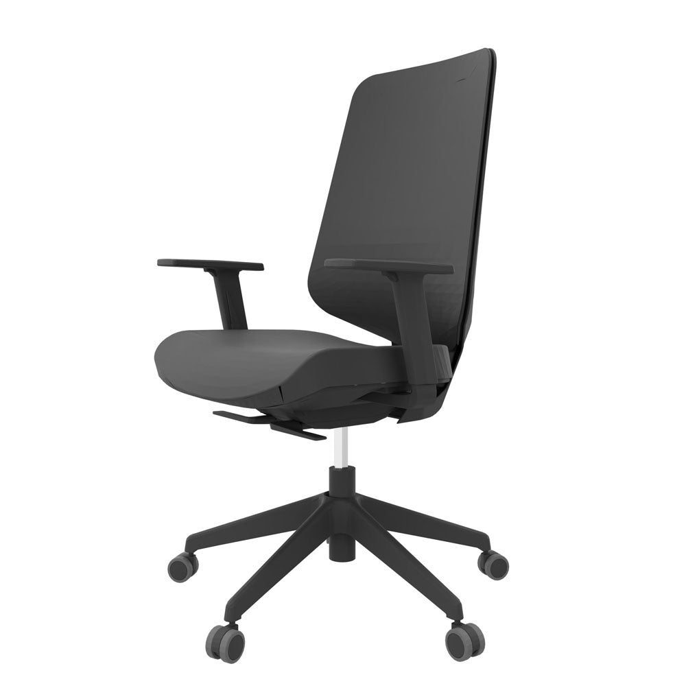 Bürostuhl Teo | FM Büromöbel | 1D WR | schwarz Stoff / Netz | belastbar bis 120 kg - Made in Germany | jetzt bestellen - Büromöbel Plus