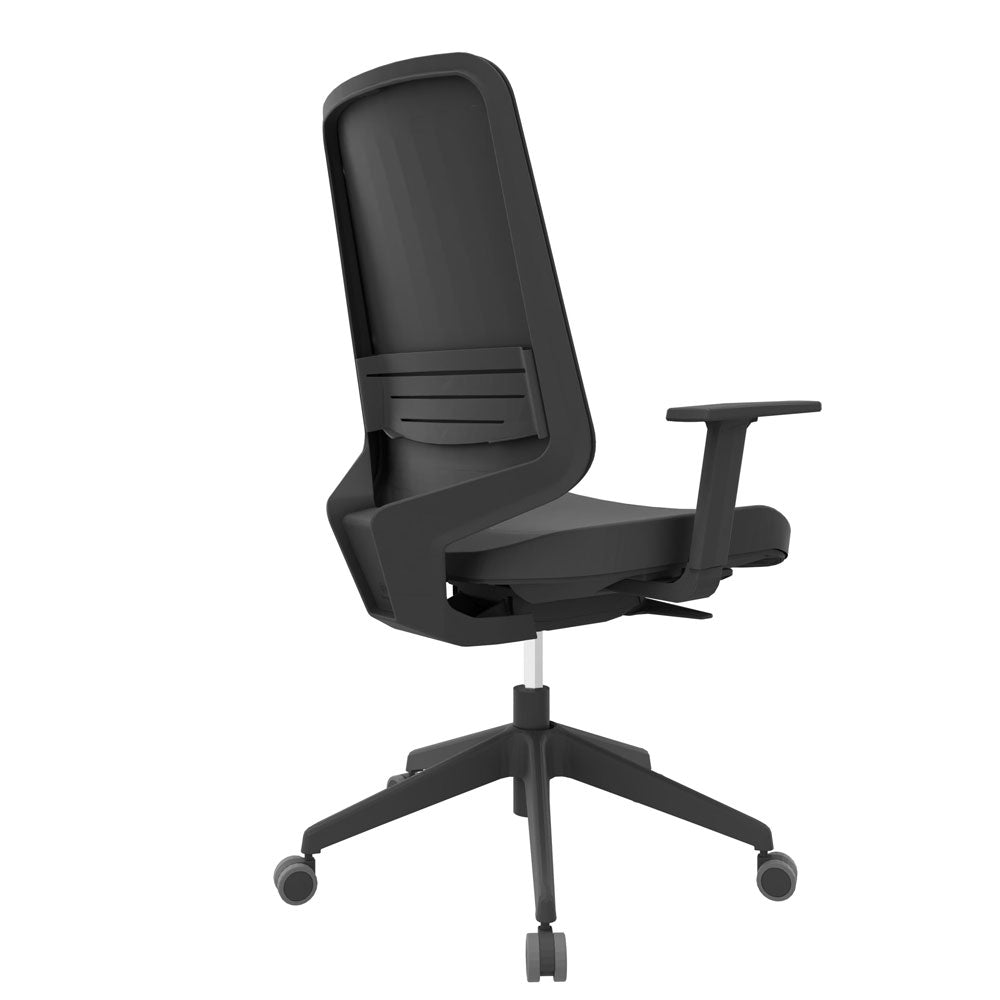 Bürostuhl Teo | FM Büromöbel | 1D WR | schwarz Stoff / Netz | belastbar bis 120 kg - Made in Germany | jetzt bestellen - Büromöbel Plus