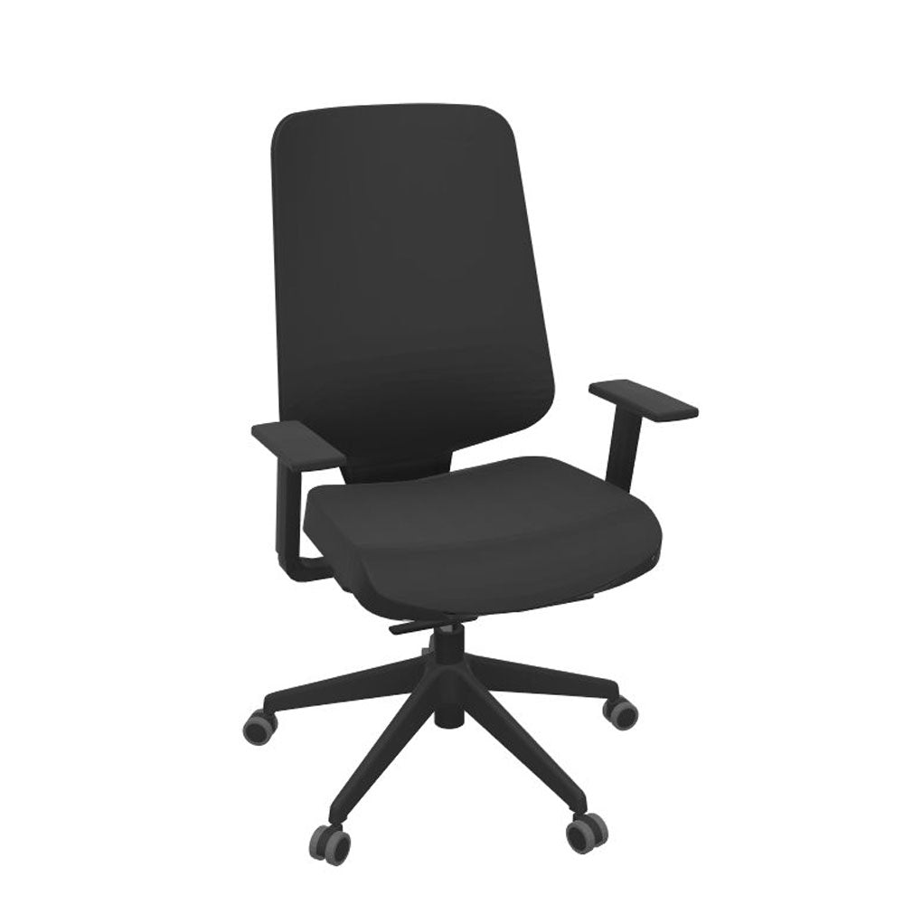 Bürostuhl Teo | FM Büromöbel | 1D WR | schwarz Stoff / Netz | belastbar bis 120 kg - Made in Germany | jetzt bestellen - Büromöbel Plus