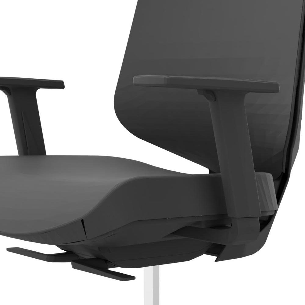 Bürostuhl Teo | FM Büromöbel | 1D WR | schwarz Stoff / Netz | belastbar bis 120 kg - Made in Germany | jetzt bestellen - Büromöbel Plus