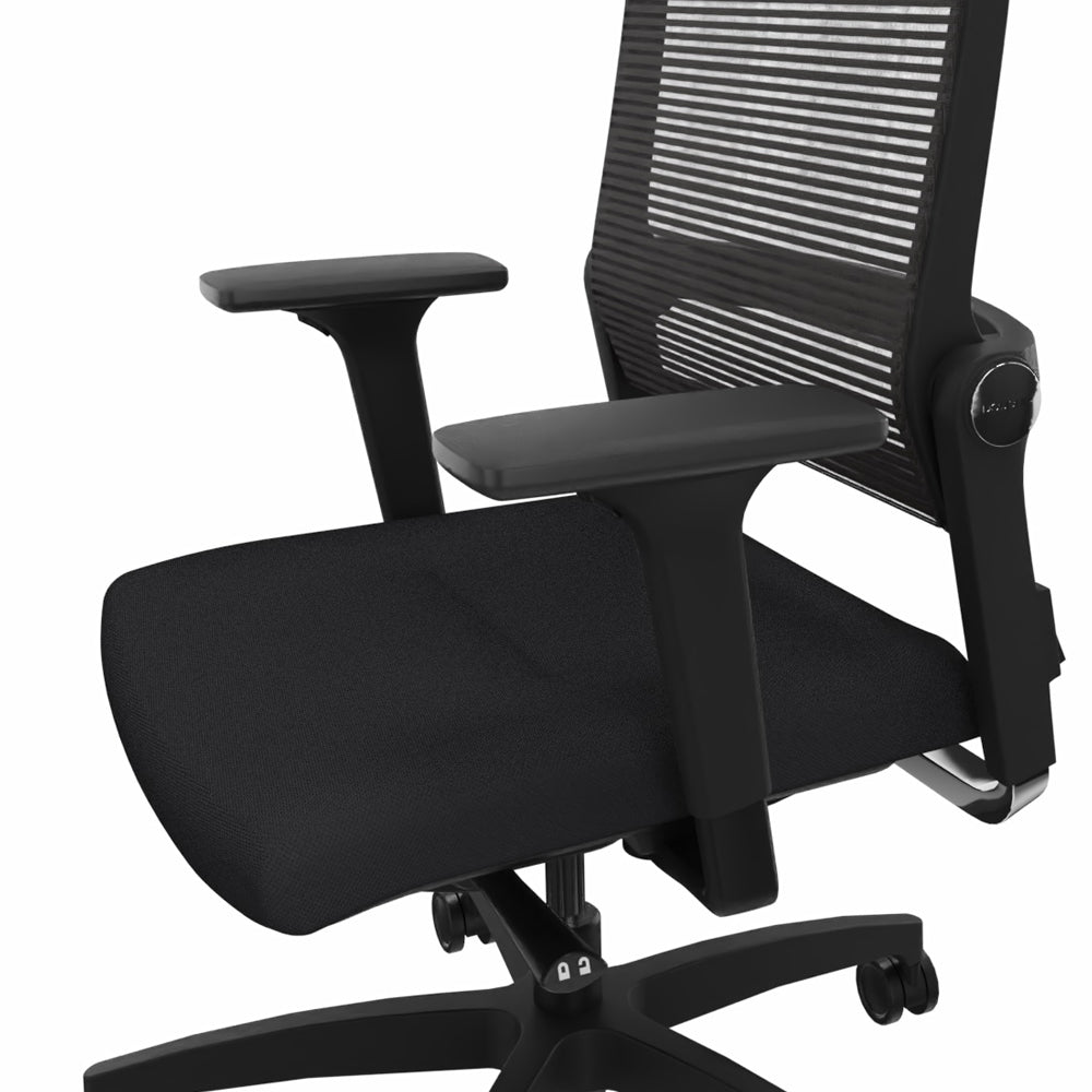 Ergonomischer Bürostuhl Dauphin LORDO FLEX LO 3017_SLP | Netzrücken | Schwarz - Büromöbel Plus