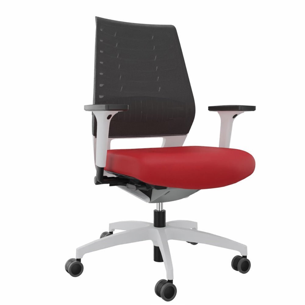 Ergonomischer Bürostuhl Dauphin X - CODE XC 5380 - Rücken Graphitgrau - Gestell Weiß - Büromöbel Plus